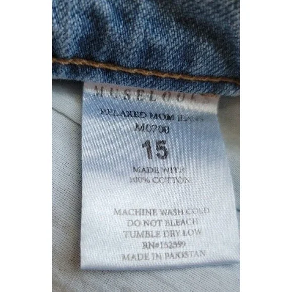 Muselooks Womens Capris 15 33x25 Jeans Relaxed Distressed Medium Blue Wash‎ NEW - Picture 5 of 16